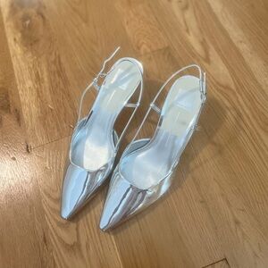 Silver Slingback Heels